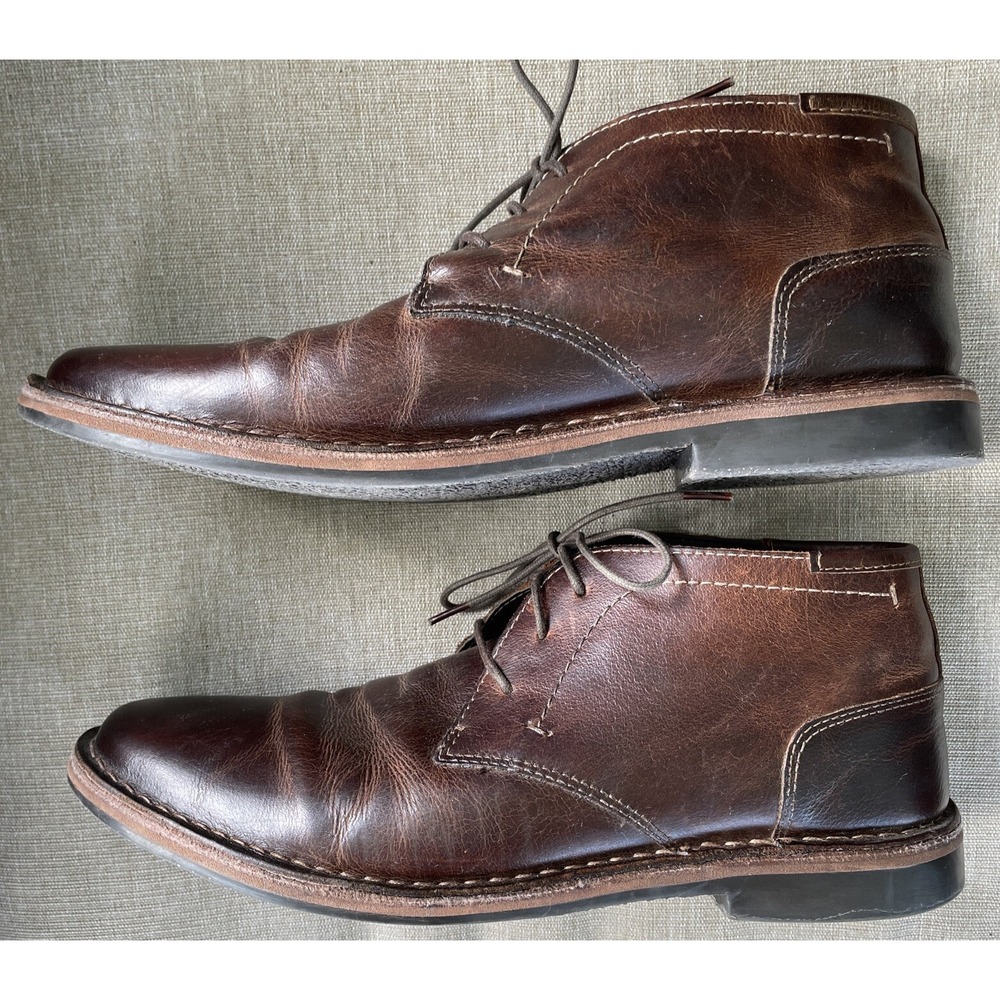 Steve Madden P-Ivon 982 Brown Leather Lace Up Chukka Men Ankle Boots Size 10